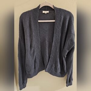 LOFT Women’s Cardigan Sweater Open Front Blue Size Large